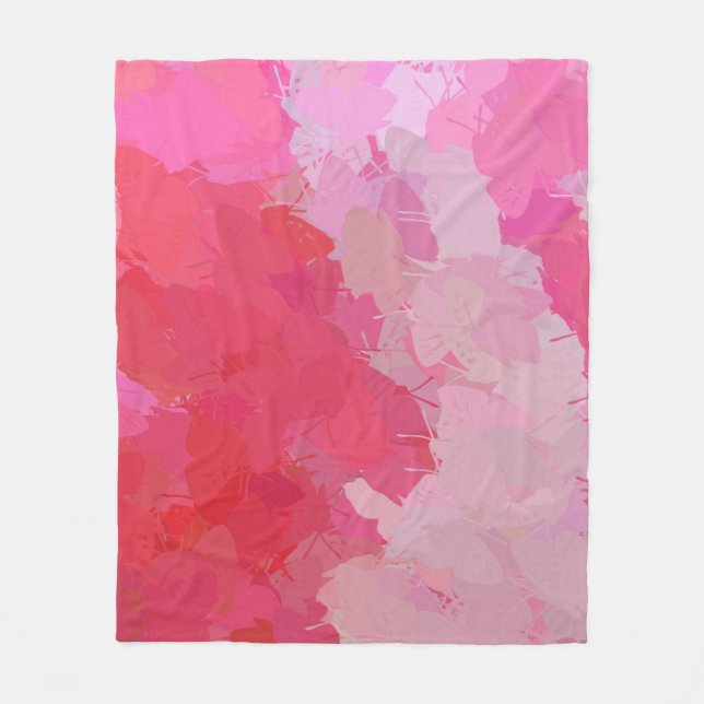 Hübsch-Pink-Schmetterlinge-Fleecedecke Fleecedecke (Vorderseite)