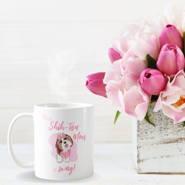 Hübsch Pink Shih-Tzu Mama ist Swag! Kaffeetasse (Von Creator hochgeladen)