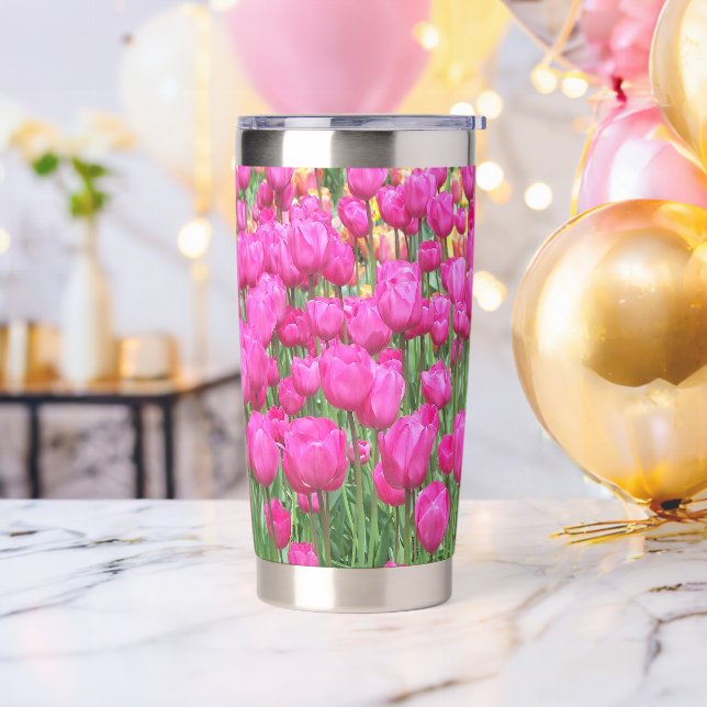 Hübsch Pink Tulip Bloms Blumen Thermobecher (Bachelor Party)