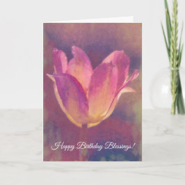 Hübsch Pink Tulip Blume Art Faith Birthday Card Karte