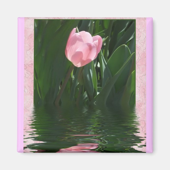 Hübsch Pink Tulip Magnet (Vorne)