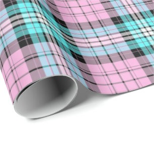 Hübsch Pink Türkis Tartan Schottisch Kariert Geschenkpapier