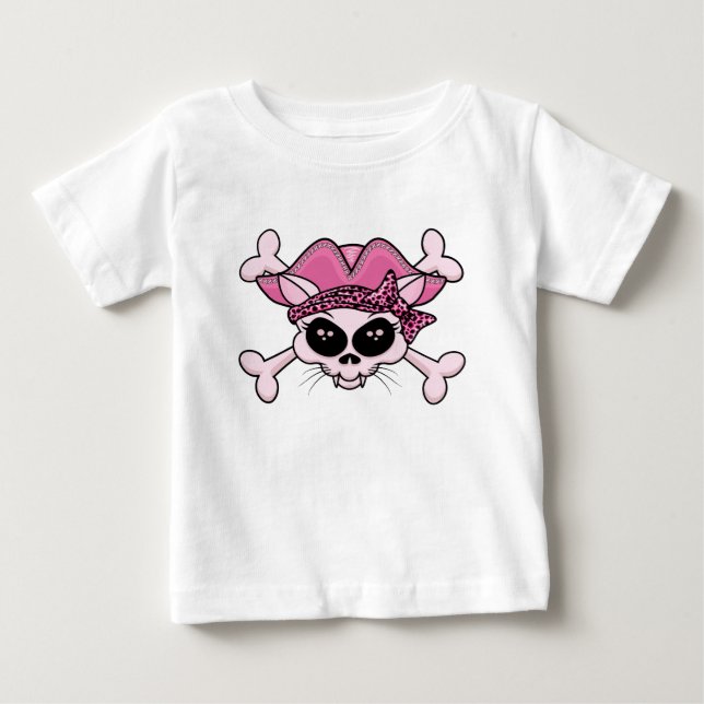 Hübsch Pirate Kitty Baby T-shirt (Vorderseite)