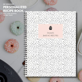 Hübsch Polka Dot Blush Pink Backkuchen Rezept Notizbuch
