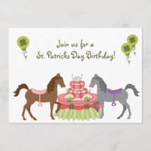 Hübsch Ponies St Patrick's Day Einladung zum Gebur
