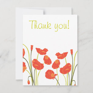 Hübsch Poppies Danke Notecard RSVP Karte