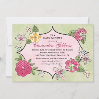 Hübsch Positions Baby Shower Invitation - Himbeere Einladung