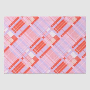 Hübsch Preppy Kariert - Rosa, Rot und Lavendel Seidenpapier