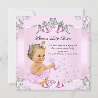 Hübsch Princess Baby Dusche Pink Tutu Blonde Einladung