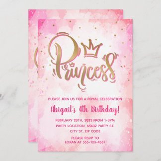 Hübsch Princess Birthday Einladung