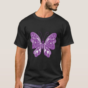 Hübsch Psycedelic Lila Butterfly T-Shirt