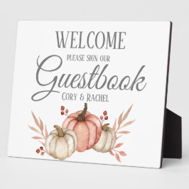 Hübsch Pumpkin Fall Bouquet Guestbook Tabletop Fotoplatte