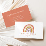 Hübsch Rainbow Peach Lavender Boho Babysitter Visitenkarte<br><div class="desc">Diese Babysitter-Visitenkarte verfügt über einen süß-farbenen Regenbogen mit Herz. Ändern Sie die Farbe auf der Rückseite,  indem Sie auf "Bearbeiten mit dem Entwurfswerkzeug" klicken.</div>