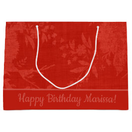 Hübsch Red auf Red Floral Pattern Große Geschenktüte