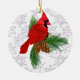 Hübsch Red Bird Keramikornament