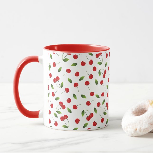 Hübsch Red Cherry Tasse (Mit Donut)