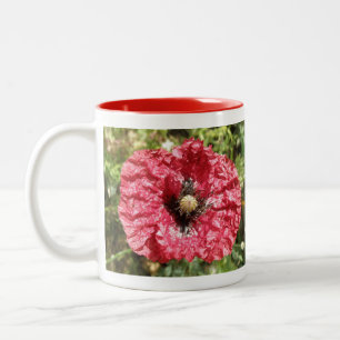 Hübsch Red Poppy Blume Macror Tasse