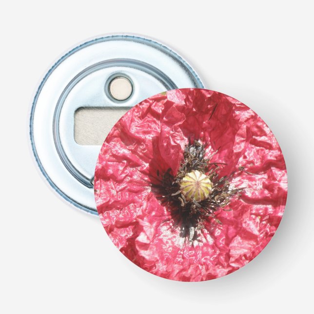 Hübsch Red Poppy Blume Makro Flaschenöffner (Vorderseite)