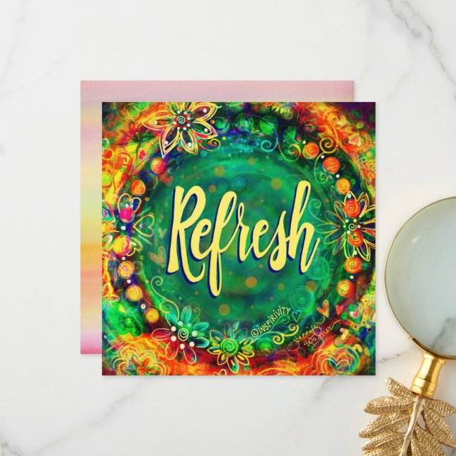 Hübsch refresh Grün Inspiration Boho Floral Dankeskarte (Vorderseite/Rückseite Beispiel)