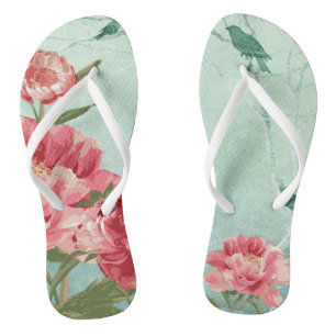 Hübsch Retro Blume Bridesmaid Wedding Chintz Flip Flops