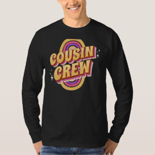 Hübsch Retro Cousin Crew Doppelragenbogen Cousin C T-Shirt