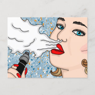 Hübsch Retro Lady Vaping Postkarte