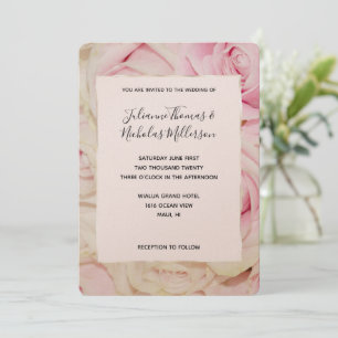 Hübsch Romantische Rosa Creme Rose Hochzeiten einl Einladung