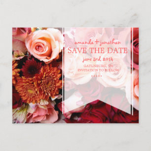 Hübsch-Romantische Rosen Save the Date Ankündigungspostkarte