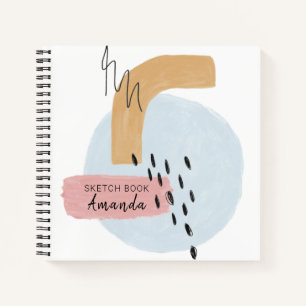 Hübsch rosa Abstrakte Wasserfarbenkalligraphie Nam Notizbuch