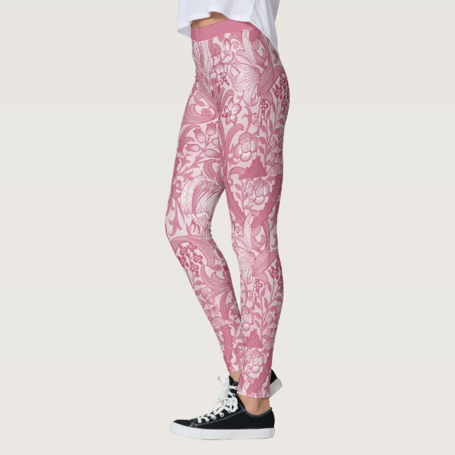 Hübsch rosa Abstraktes Blumenmuster-Muster Yoga Leggings (Links)