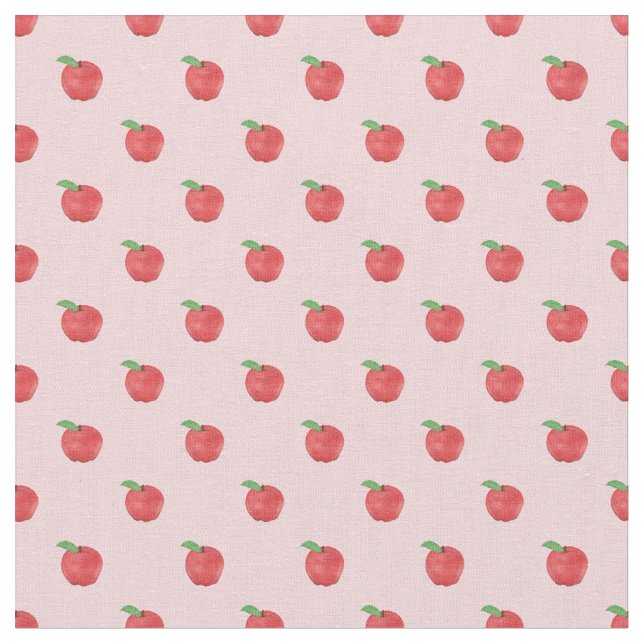 Hübsch rosa Äpfel Früchte Sommerdesign Stoff (Nahaufnahme)