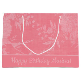 Hübsch rosa auf rosa Blumenmuster Große Geschenktüte