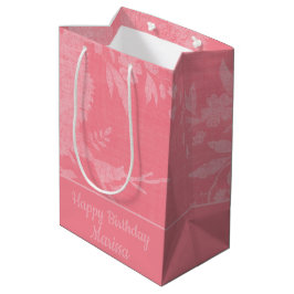 Hübsch rosa auf rosa, floraler Hintergrund Mittlere Geschenktüte