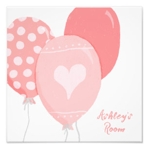 Hübsch-Rosa-Balloons-Kinderzimmer Fotodruck