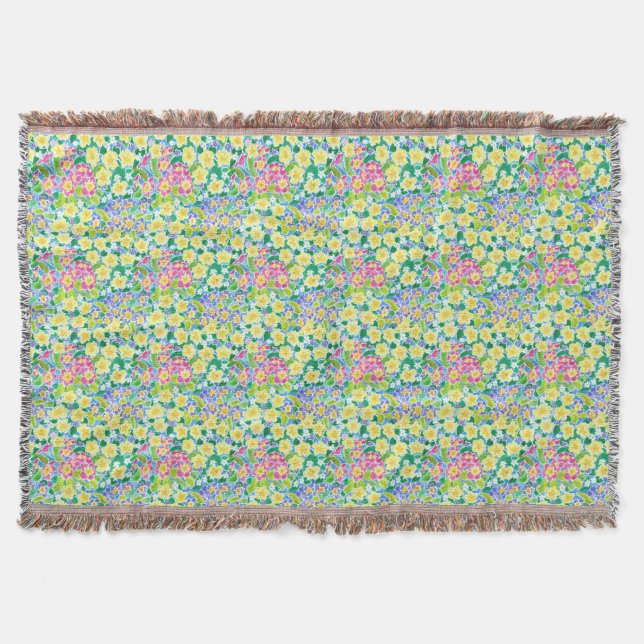 Hübsch rosa, blau, gelbe Primrosen Krustendecke Decke (Vorderseite)