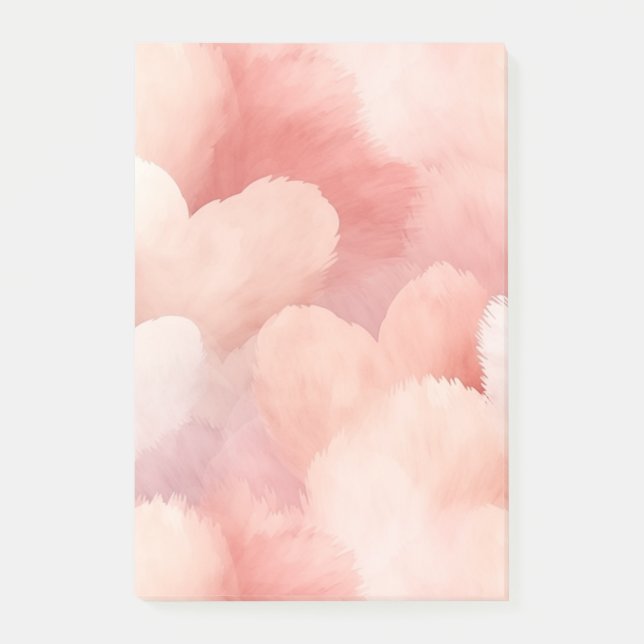 Hübsch rosa, blaue Herzen Post-it Klebezettel (Vorderseite)