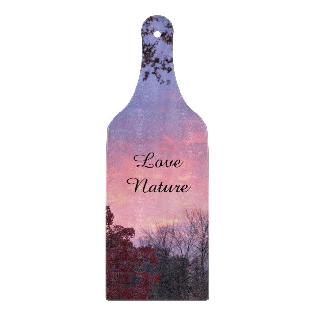 Hübsch rosa blaue Sonnenuntergangsscheibe Schneidebrett (Vorderseite)