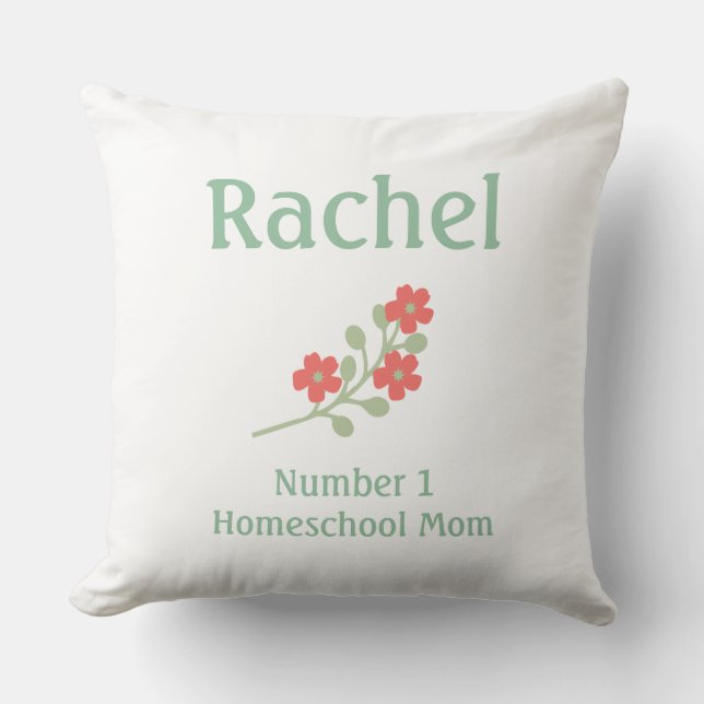 Hübsch rosa Blume auf weißem Hintergrund Kissen (Vorderseite)