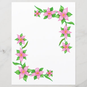 Hübsch rosa Blume Border Scrapbook Paper