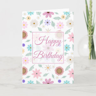 Hübsch rosa Blume Groovy Retro Design Dankeskarte