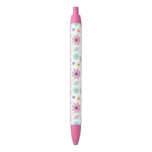 Hübsch rosa Blume Groovy Retro Design Kugelschreiber