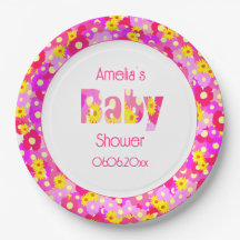 Hübsch rosa Blume Personalisiert Babydusche