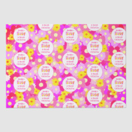 Hübsch rosa Blume Personalisiert Babydusche Seidenpapier