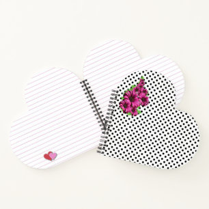 Hübsch-rosa Blume Polka Dot Notizbuch