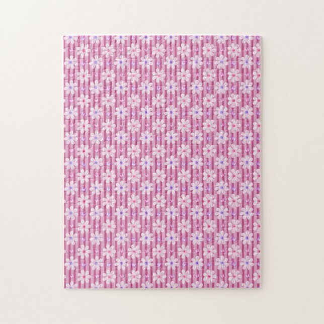 Hübsch rosa Blumenmuster Puzzle (Vertikal)
