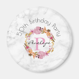 Hübsch rosa Blumenschrift Magnet