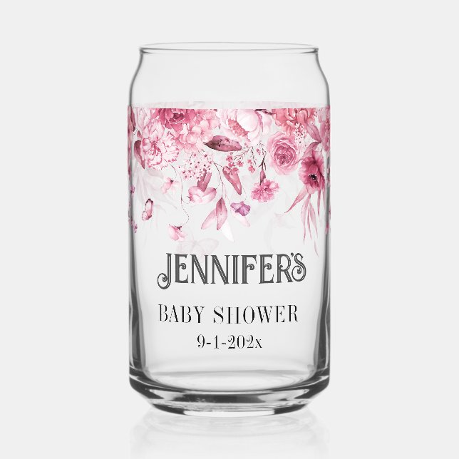 Hübsch rosa Blumentropfen Special Mama-to-Be & Fam Dosenglas (Vorderseite)
