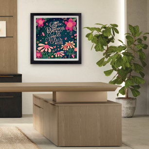 Hübsch rosa Blütenblätter Inspirierend Zitat nicht Poster