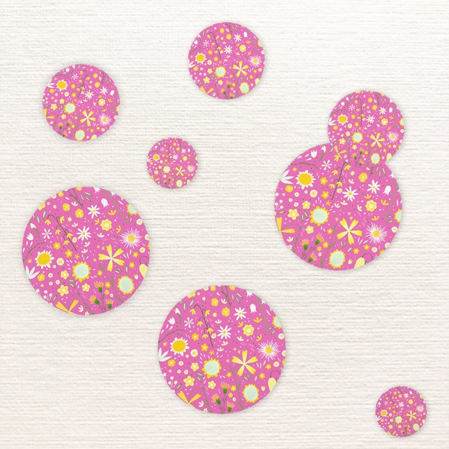 Hübsch rosa Botanische Wildblume Floral Confetti Konfetti (Pink wild flower art modern table confetti)