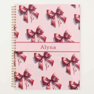 Hübsch-rosa-Bow-Individuelle Name Planer